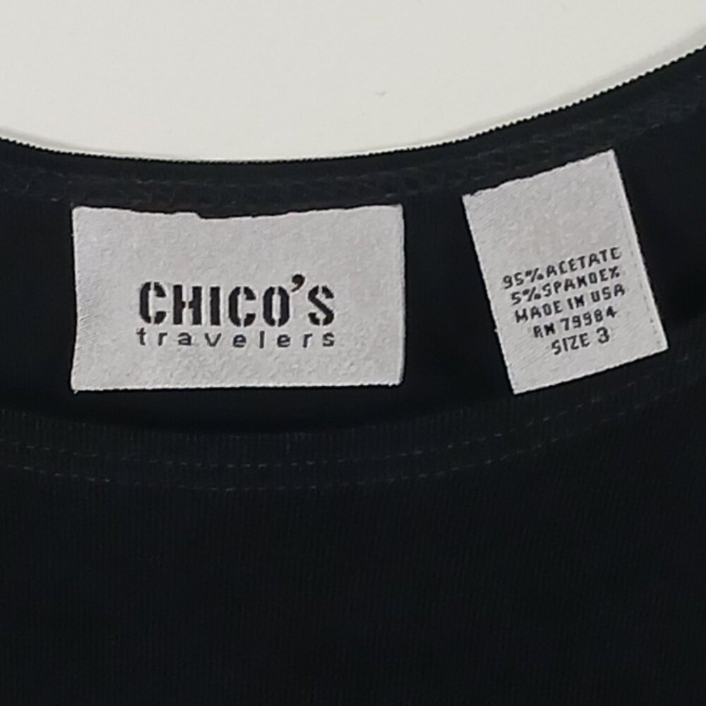 Chicos Travelers Size XL, Black Sleeveless Top Soft Knit, Tank, Versatile Travel - Picture 2 of 13